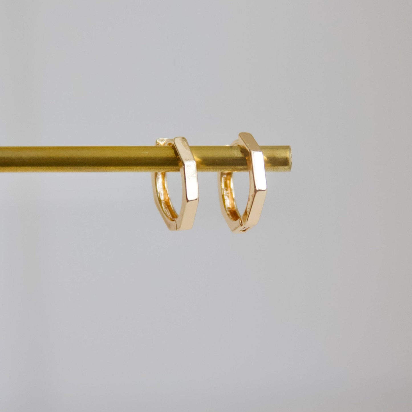 Hexagon Huggie Earrings