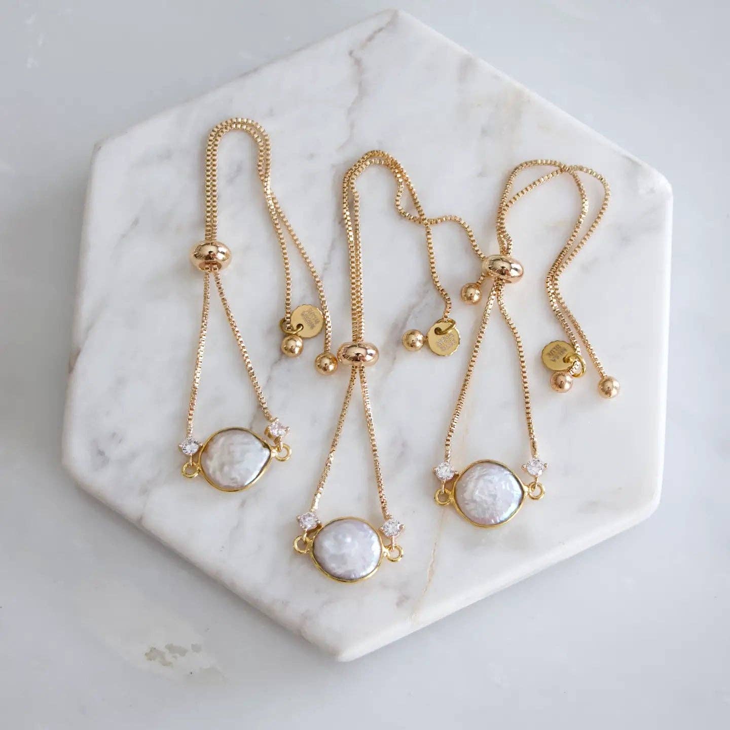 Pearl Coin Adjustable Bracelet
