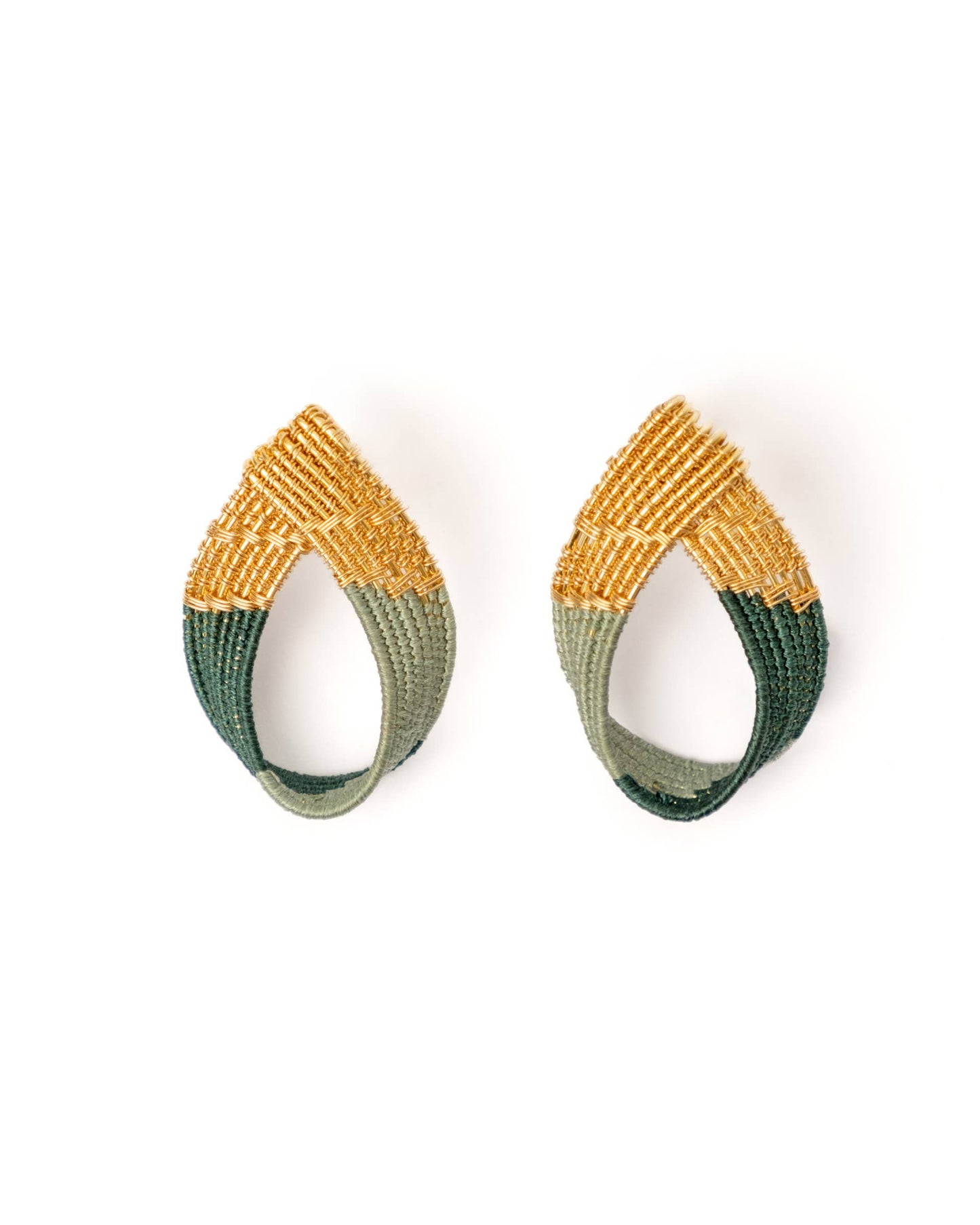 Handwoven Twisted Wire Loop Earrings