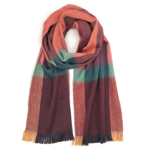 Alpaca Plaid Scarf - Sangria