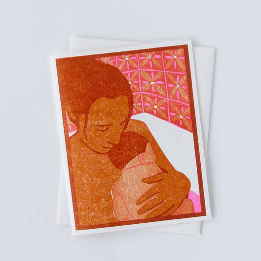 Mother and Baby (First Bath) Letterpress Card
