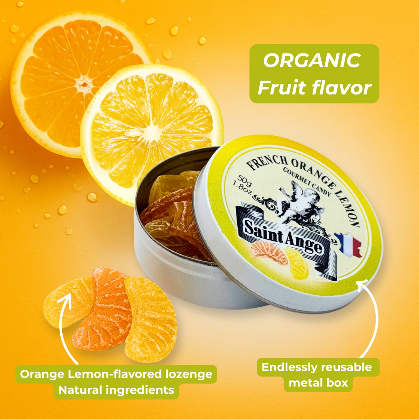 Saint Ange Orange Lemon - French Candy Tin