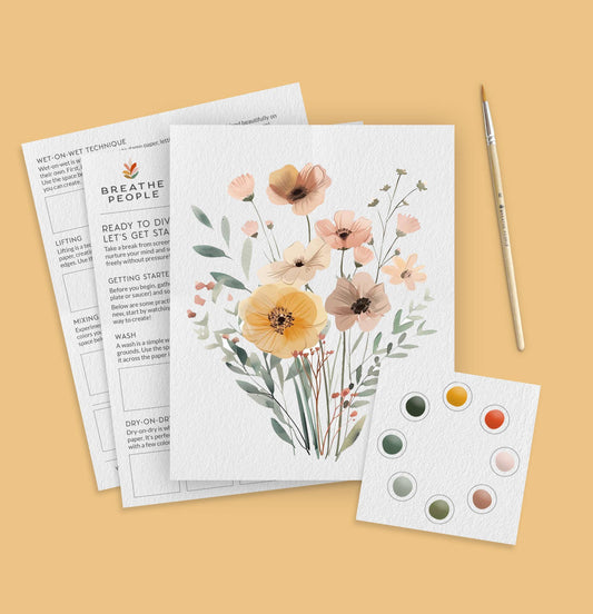 Beginner Watercolor Kit - Wildflowers