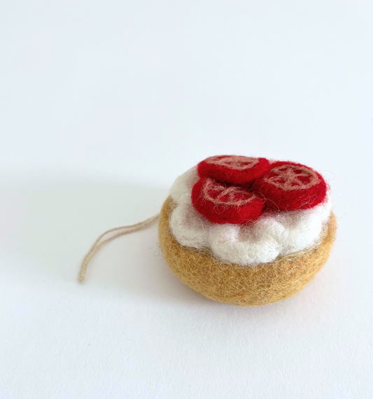 Felted Wool Bagel Ornament