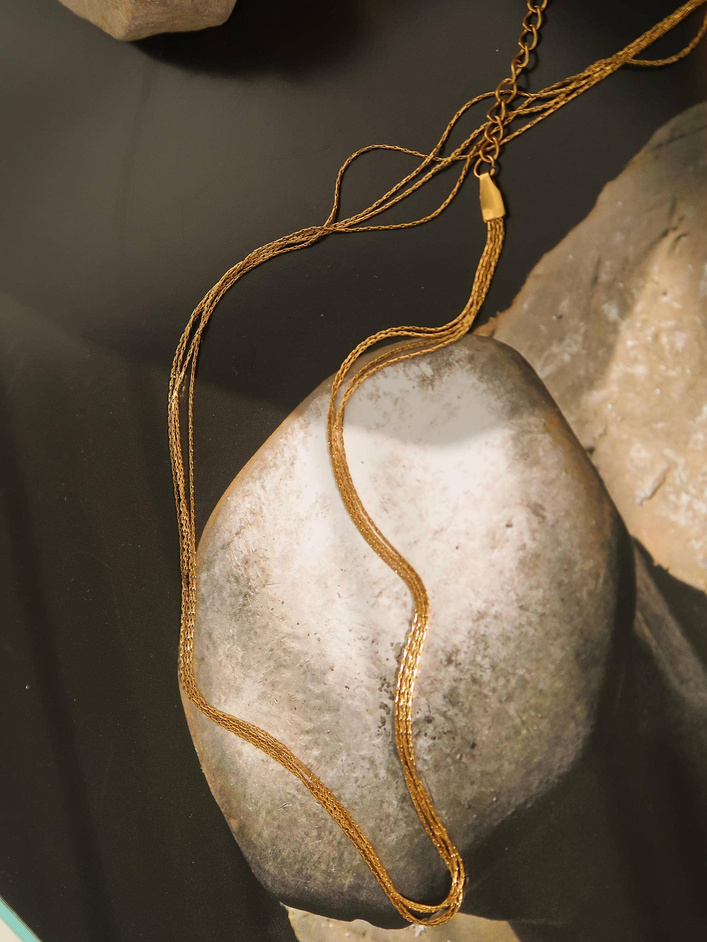 Palisse 18K Gold Non-Tarnish Layered Dainty Chain Necklace