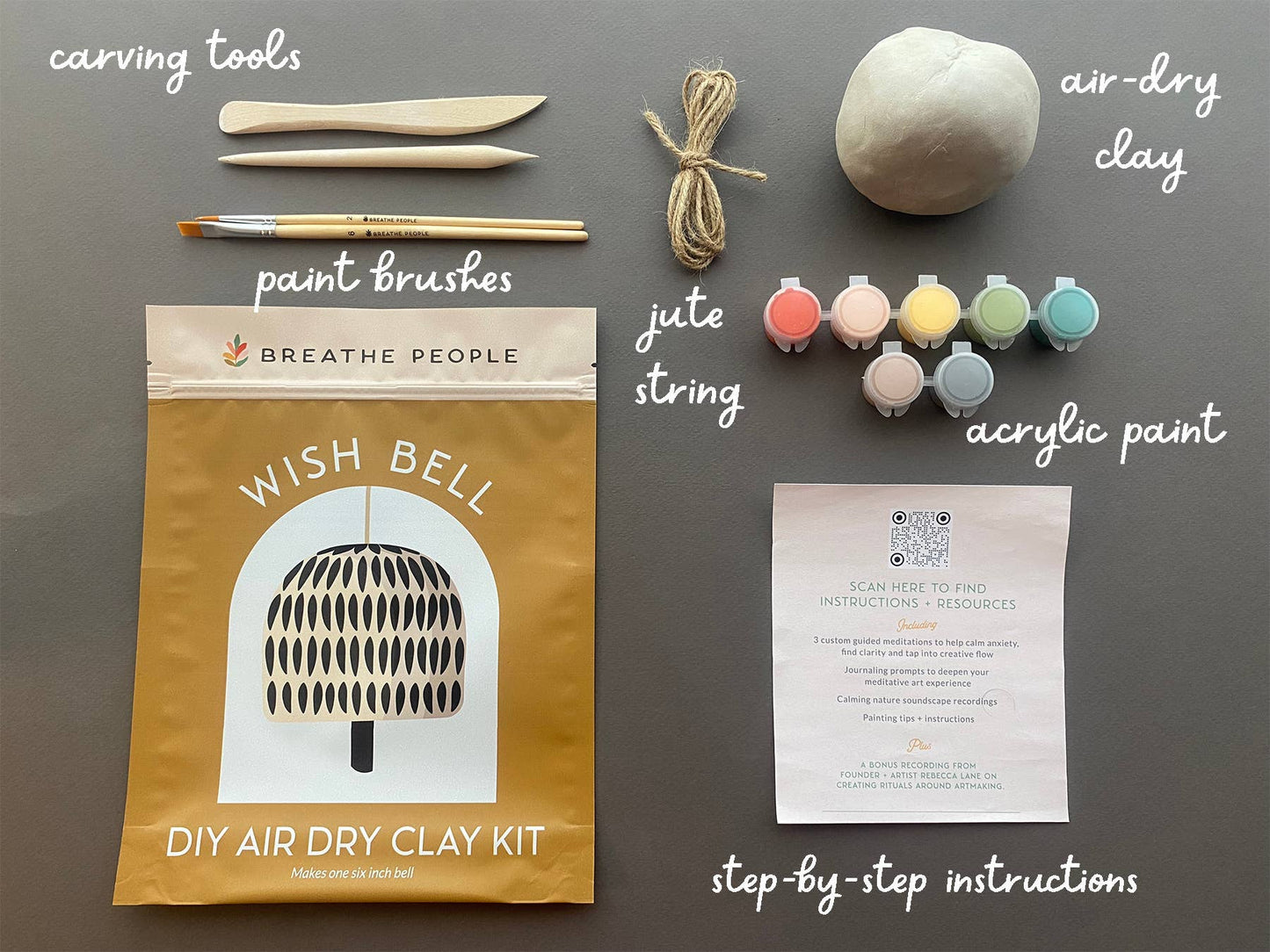 DIY Air Dry Clay Kit- Wish Bell