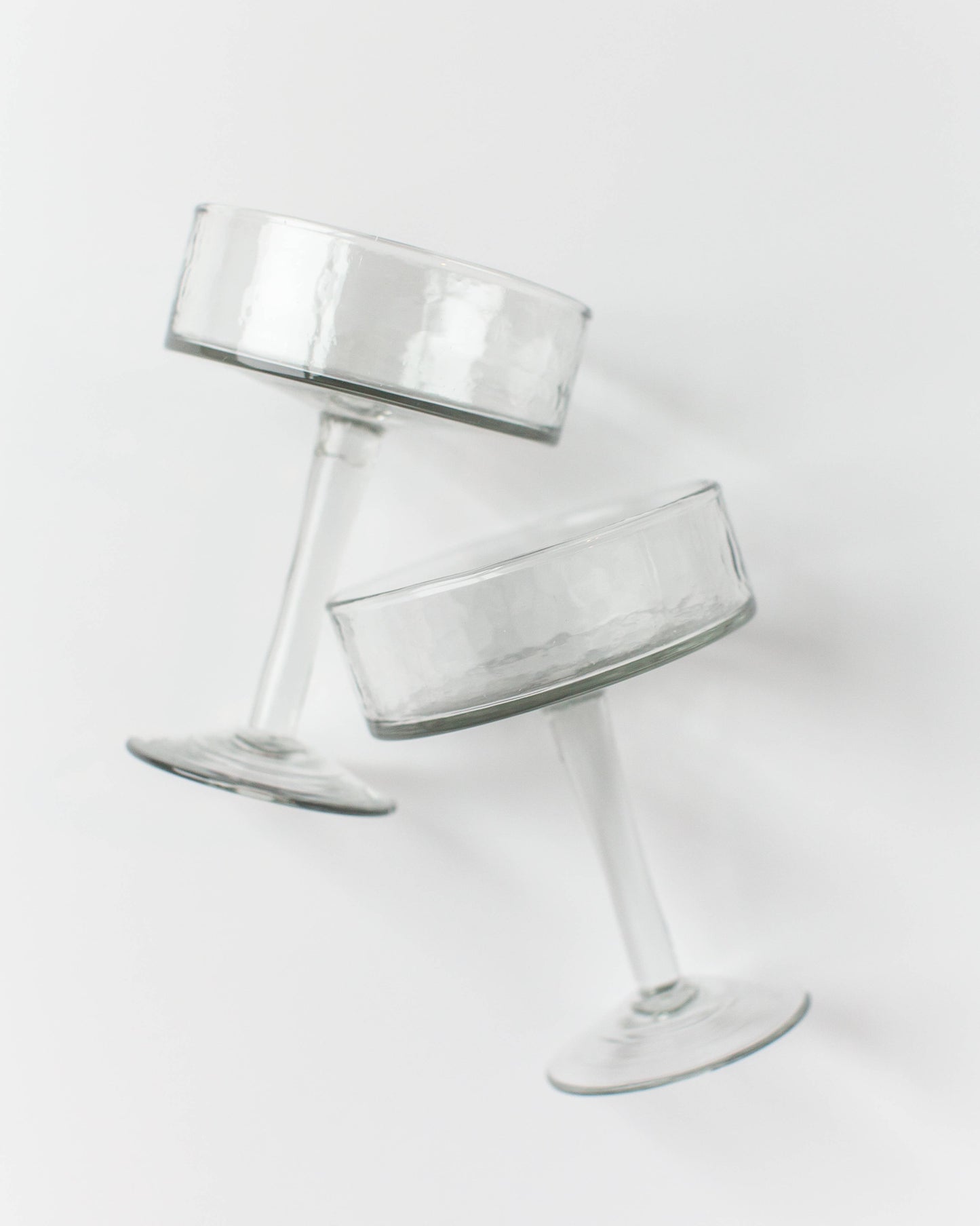 Handblown Hammered Coupe Cocktail Glass