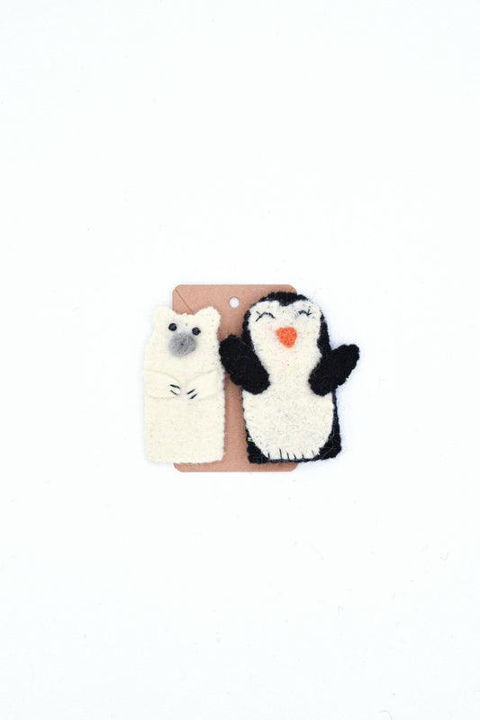 Finger Puppet - Penguin and Polar Bear Set