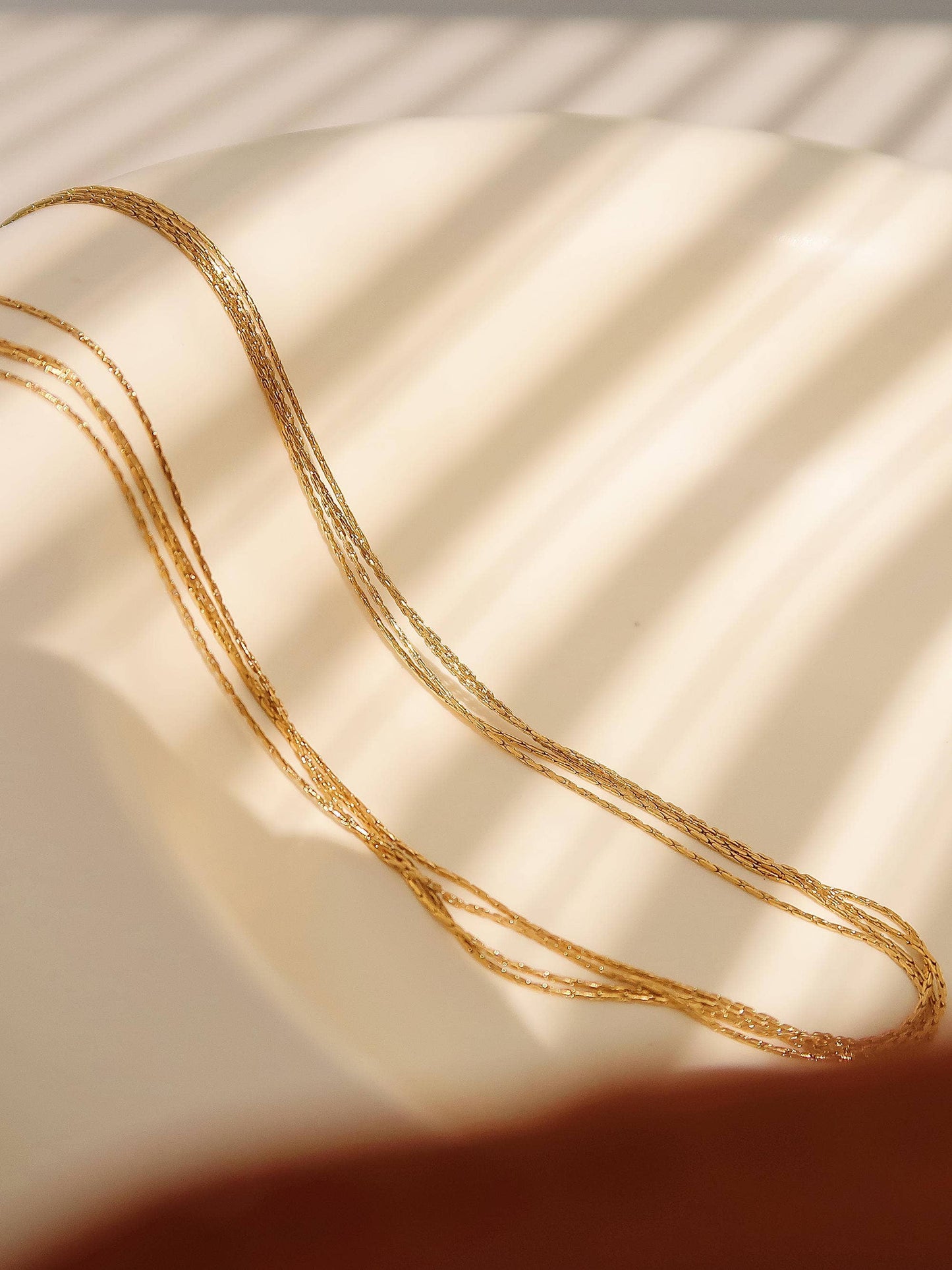 Palisse 18K Gold Non-Tarnish Layered Dainty Chain Necklace