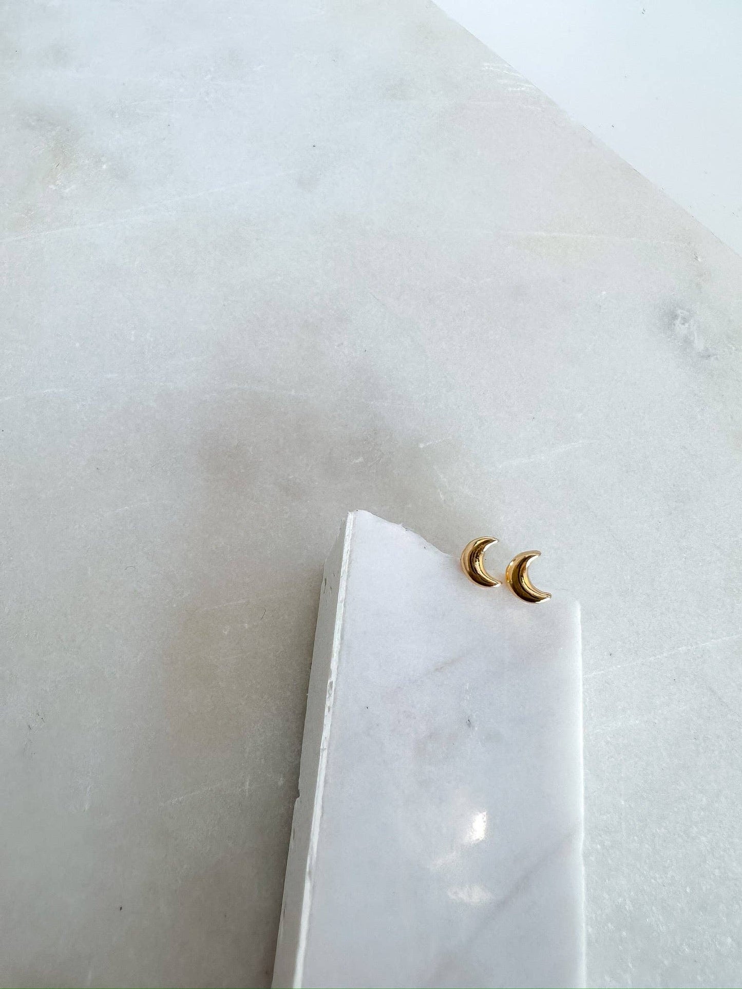 Mini Crescent Moon Stud Earrings