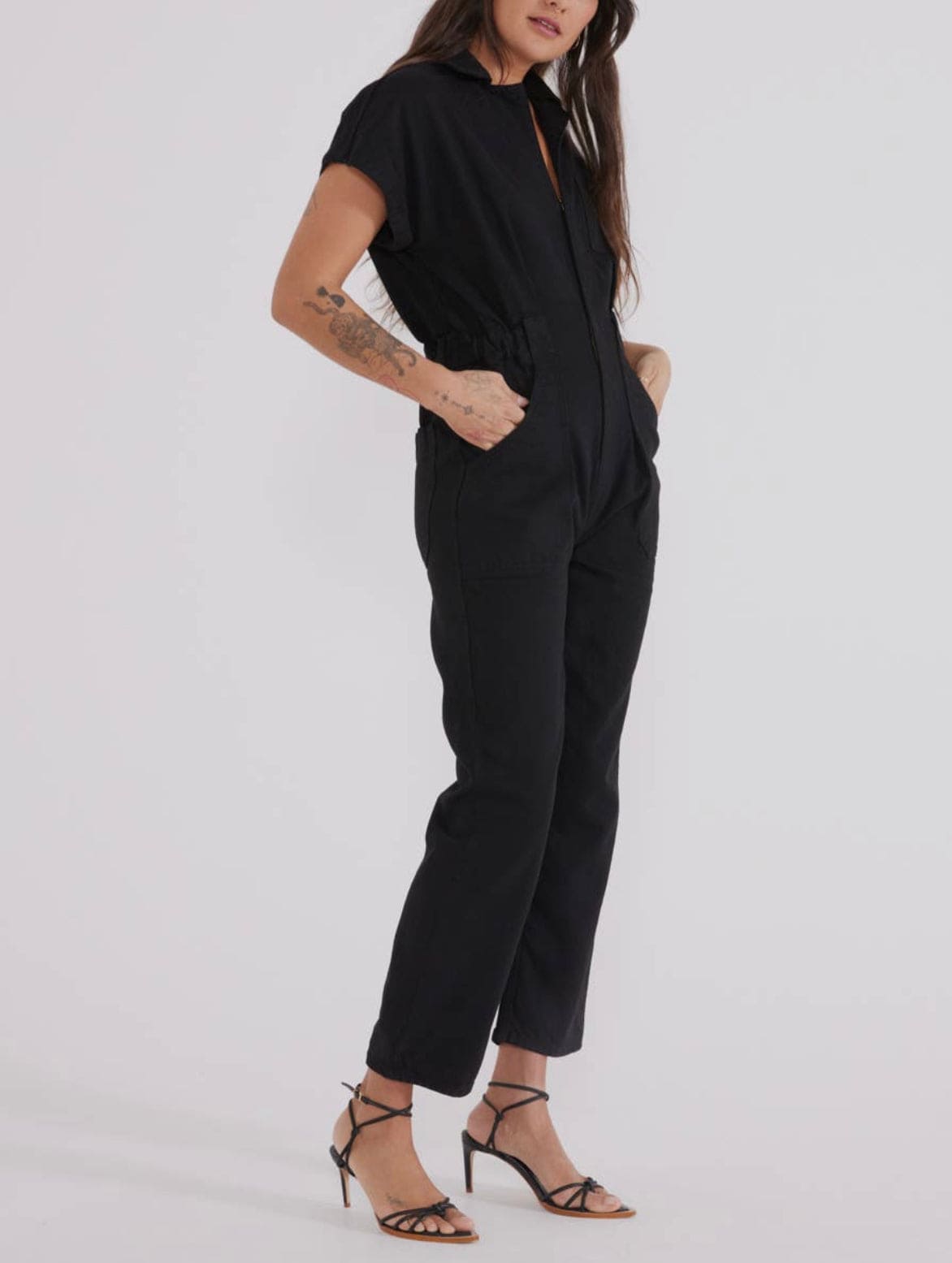 Megg Utility Jumpsuit - Black Onyx