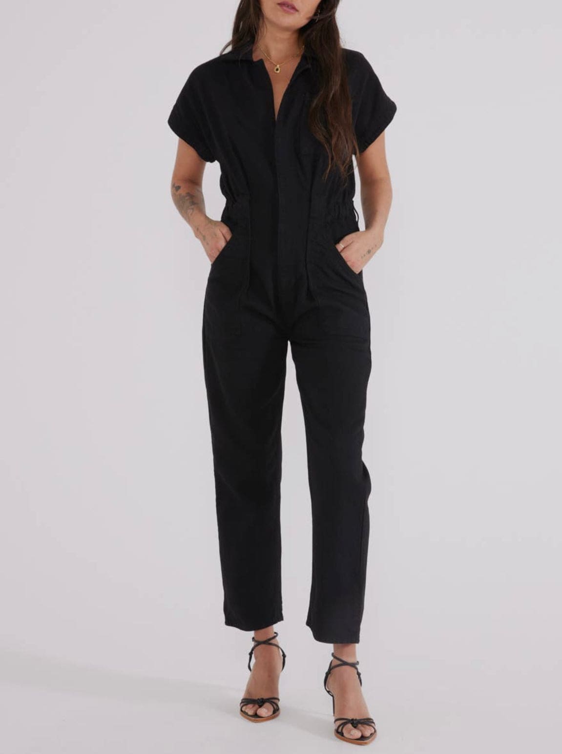 Megg Utility Jumpsuit - Black Onyx