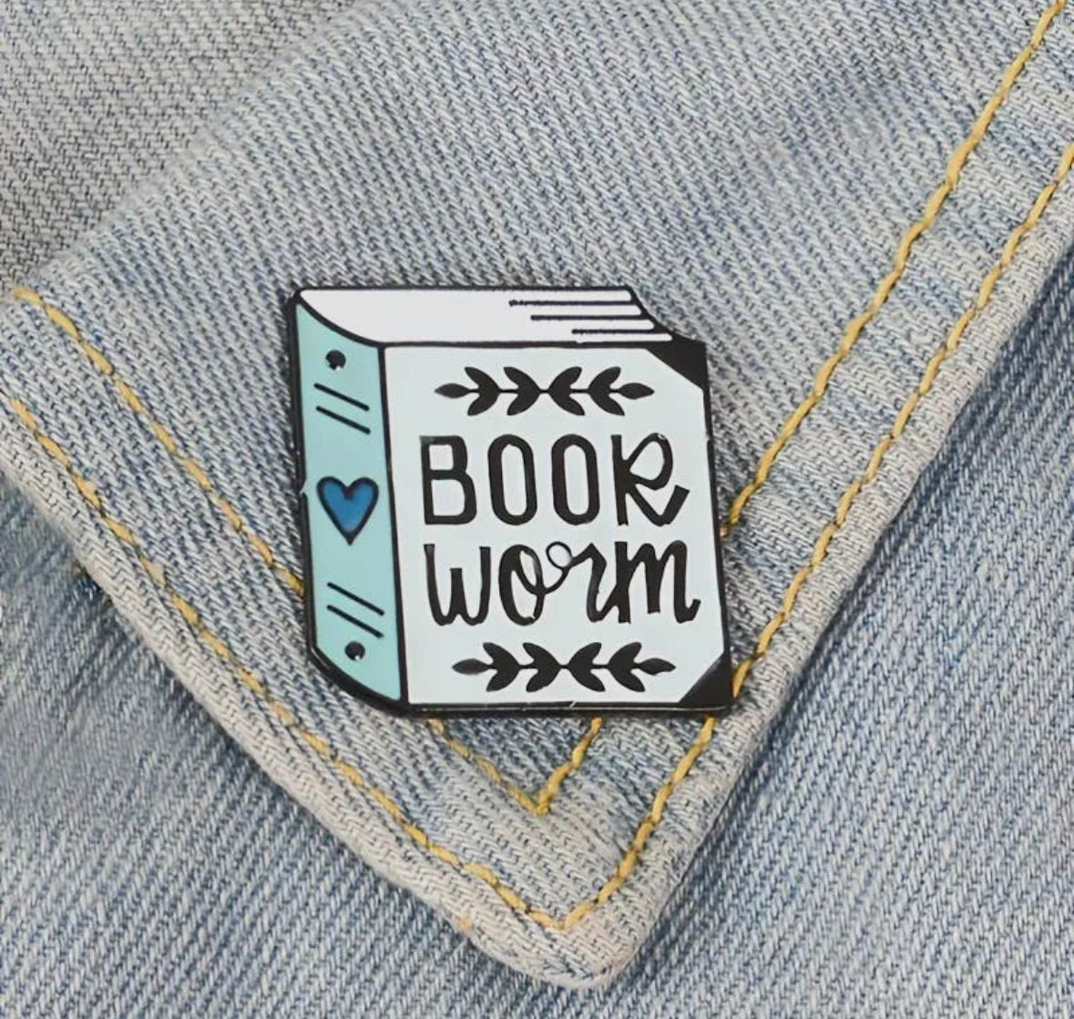 Bookworm pin