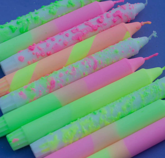 Neon Taper Candle sold individually