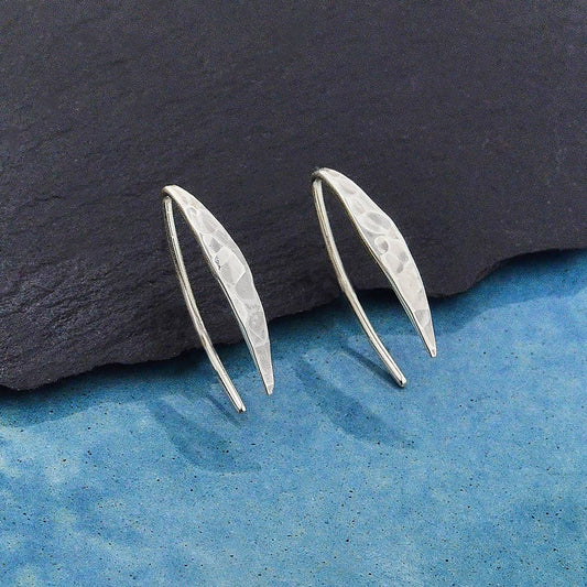 Sterling Silver Hammered Arc Earrings