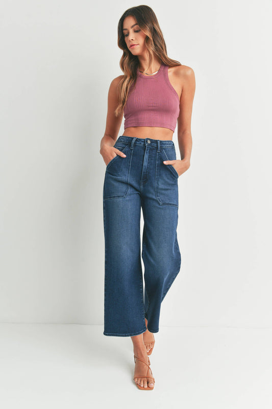 Cargo Pocket Wide Leg Jean