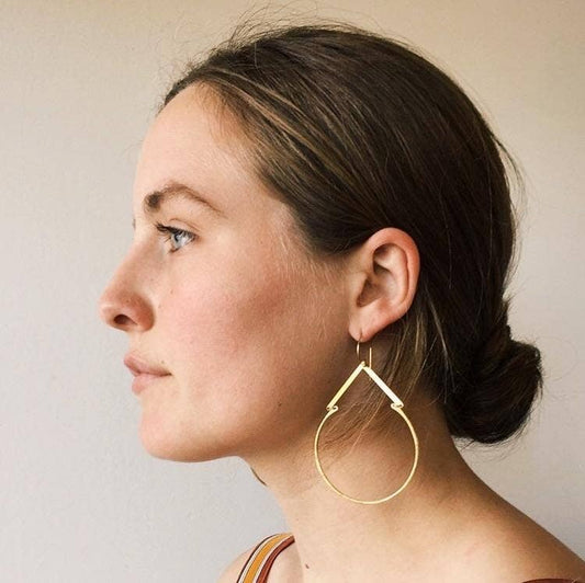 Brass Geo top hoops