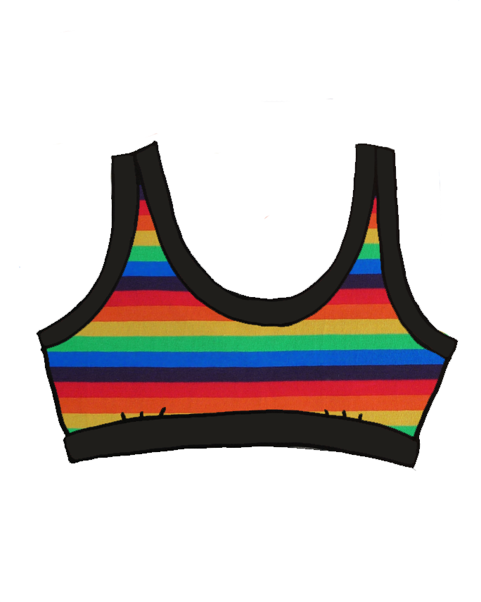 Bralette mit Regenbogenstreifen