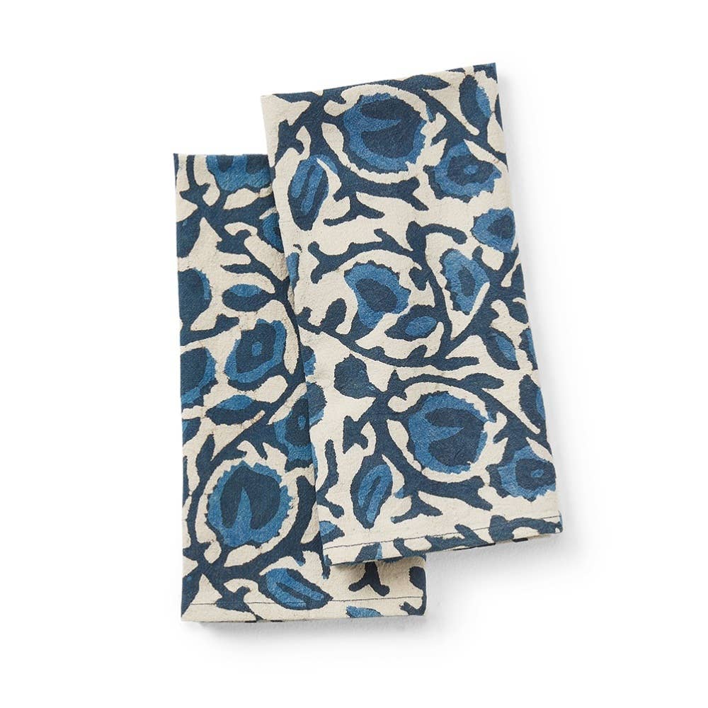 Indigo Dabu Floral Napkins - Set of 2