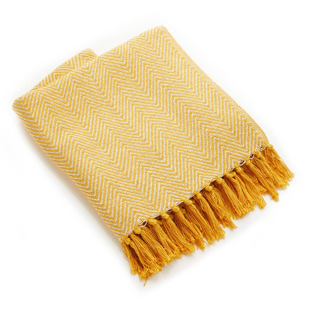 Gold Chevron Rethread Throw