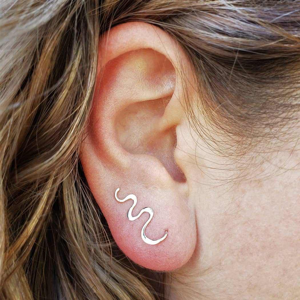 Sterling Silver Small Wiggle Ear Climbers
