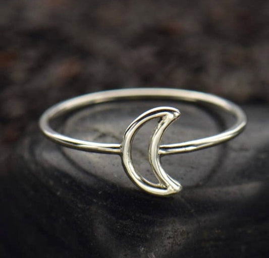 Open Crescent Moon Ring