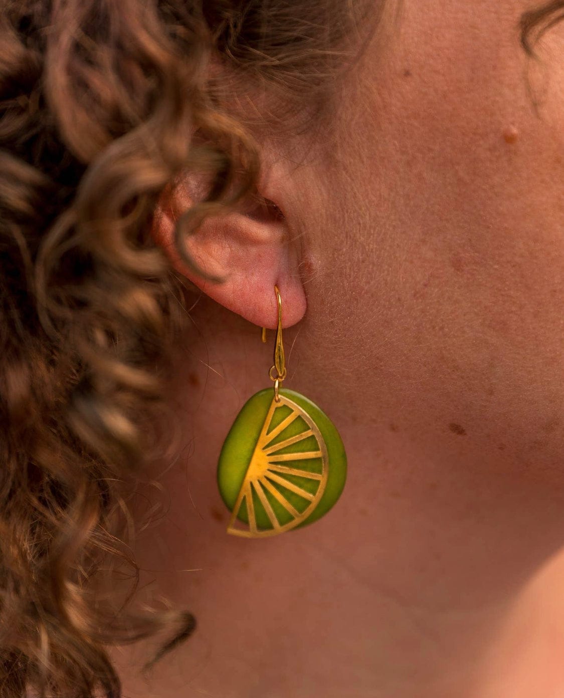 Segment Tagua Earrings