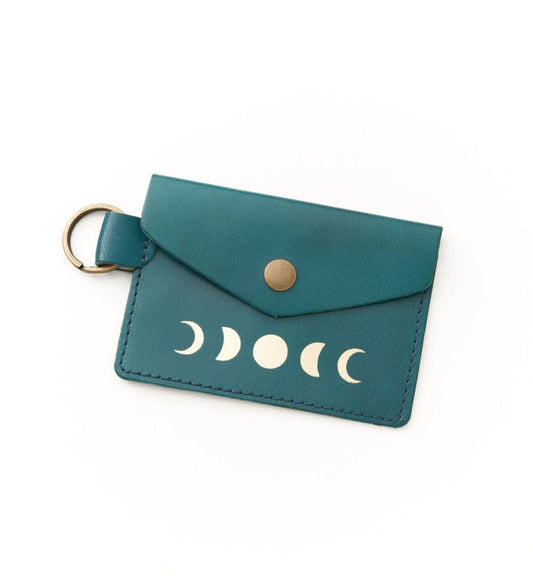 Phases of the Moon Leather Card Holder