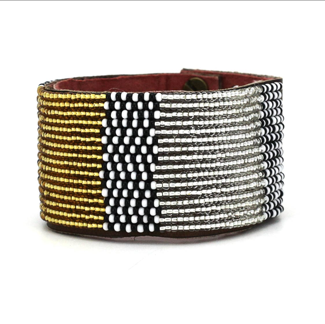 Atlas Beaded Leather Cuff