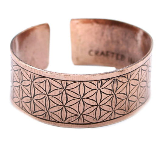 Copper Tibetan Bracelet - Flower of Life